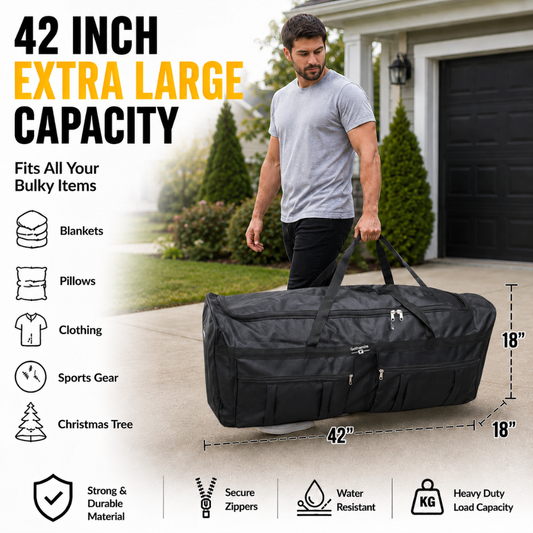 Gothamite 42-inch Wheeled Rolling Duffel Bag Cargo Travel Sports Hockey 42", Black, XL