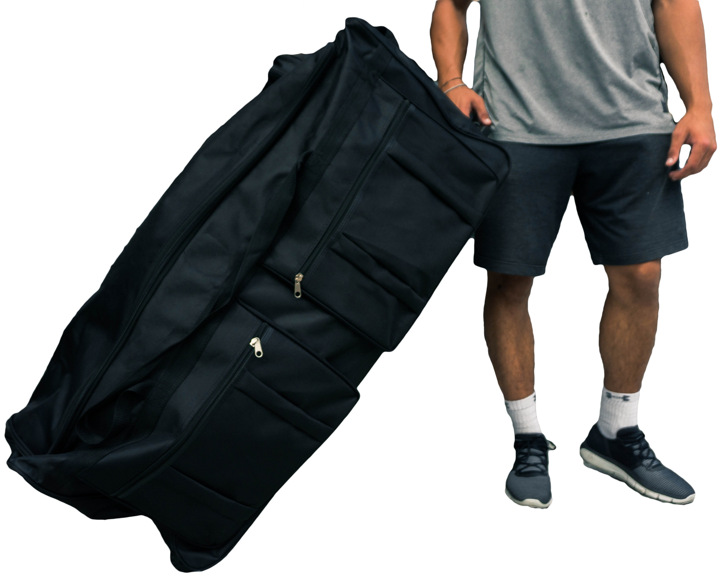 Gothamite 36-inch Duffle Bag With Wheels Cargo Travel Hockey Sports Duffle, Black, XL