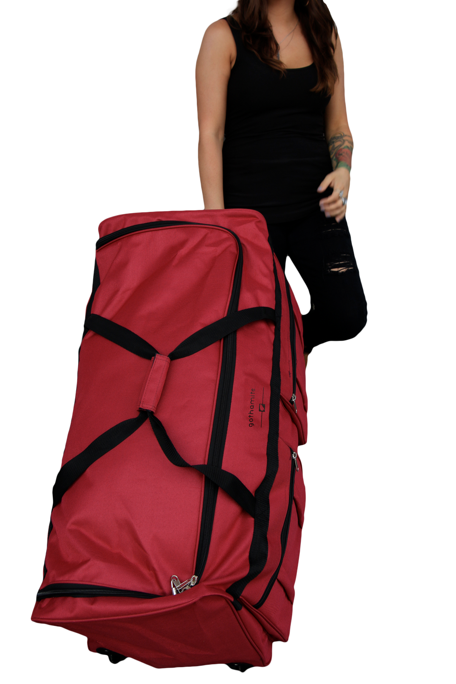 GOTHAMITE Luggage Travel XL Duffle Bag with Wheels Military Duffel Bag